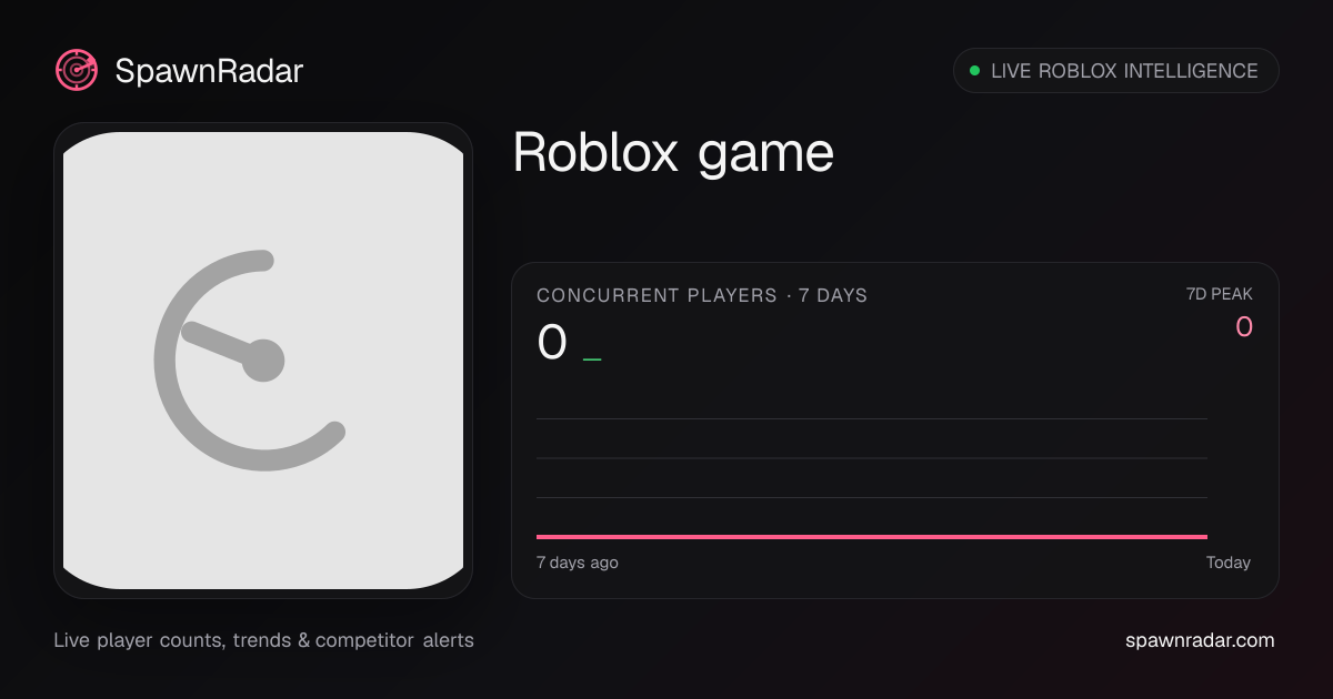 Roblox game 10467072408 — Live Player Count & Stats | SpawnRadar