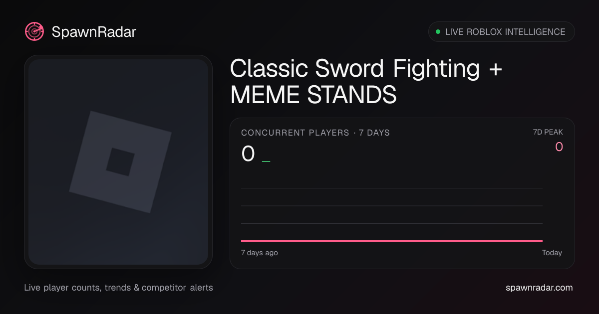 Classic Sword Fighting + MEME STANDS — Live Player Count & Stats ...
