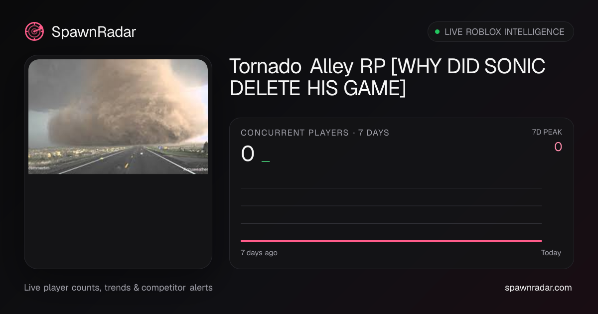 Tornado Alley RP [WHY DID SONIC DELETE HIS GAME] — Live Player Count ...