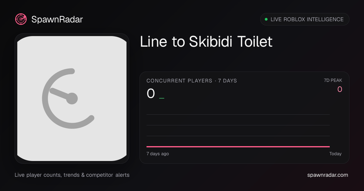 Line to Skibidi Toilet — Live Player Count & Stats | SpawnRadar